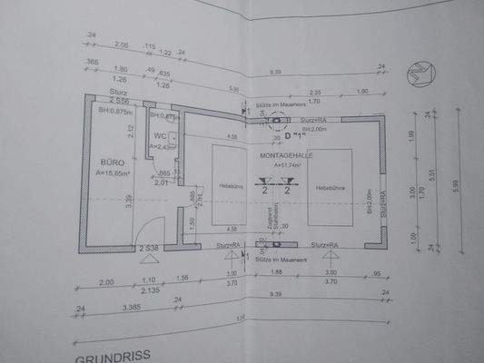 Grundriss Arbeitshalle