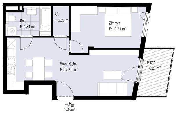2-Zimmer Wohnung Top 15