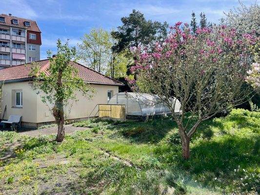 seitliche Objektansicht mit Pool