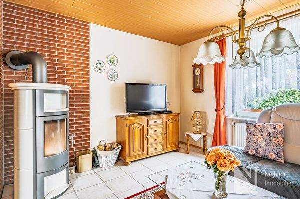 Wohnzimmer mit Kaminofen