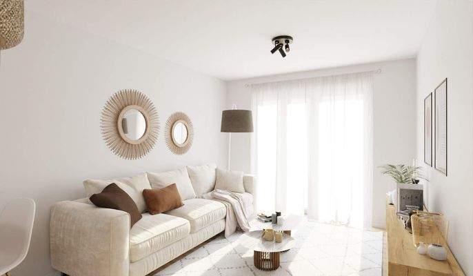 Lichtdurchfluteter Wohnbereich dank bodentiefer Fe