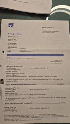 Wohngebäude-Beitragsrechnung