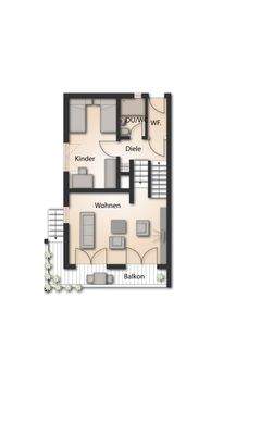 Grundriss EG möbliert