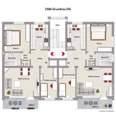 Grundriss OG -Wohnbeispiel- ohne Maßstab