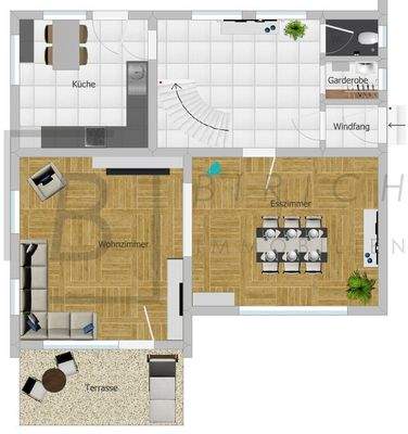 Bitte beachten Sie, dass der dargestellte Grundriss nicht maßstabsgetreu ist und lediglich der Orientierung dient.