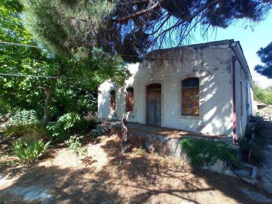 Kreta, Neapoli: Großes Steinhaus mit unvollendetem Gästehaus, Olivenhain und Garten zu verkaufen