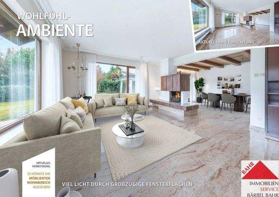 Wohnzimmer mit Kamin