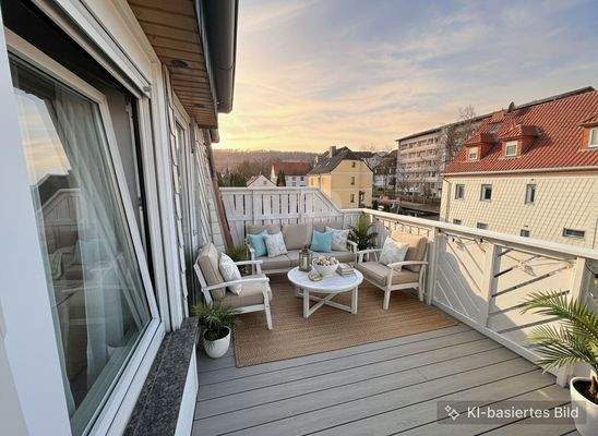 Impression Dachterrasse mit Einrichtungsbeispiel