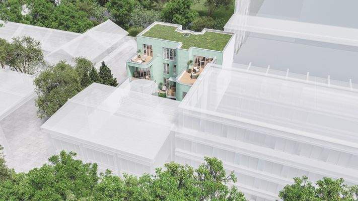 Visualisierung Außen + Nachbargebäude