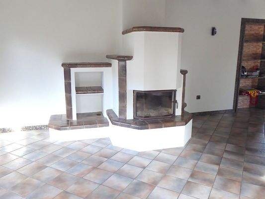Kaminofen im Wohnzimmer EG