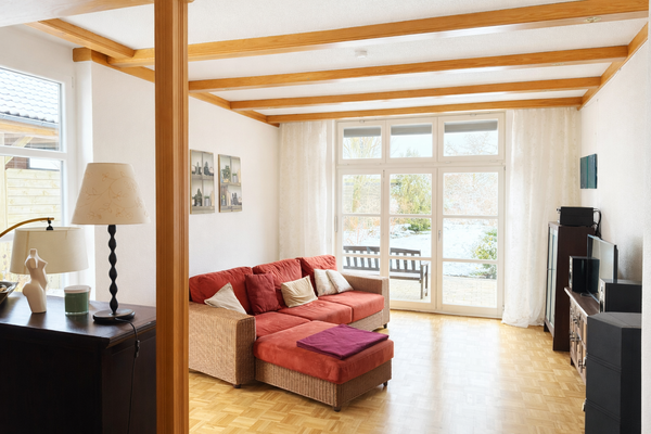 Wohnbereich | Kaminofen | Terrassenzugang
