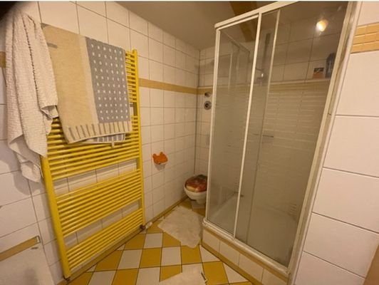 und Dusche mit Handtuchwärmer 