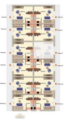 Erdgeschoss mit Wohnungsnummern