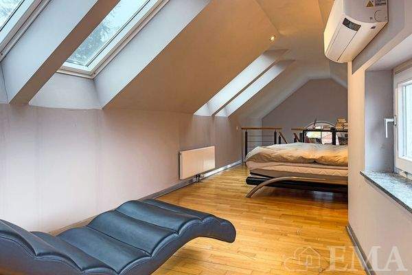 Blick ins Dachgeschosszimmer