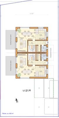 Grundstücksplan mit Neubau