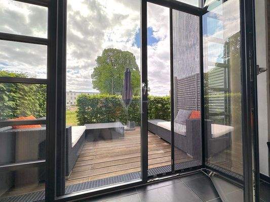 Terrassenzugang mit Insektenschutz