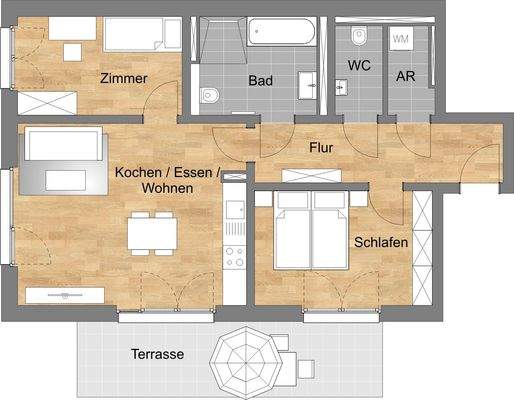 Grundriss Wohnung 1
