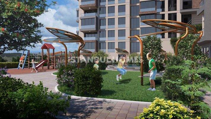 Apartments in a Complex with Forest View in Istanbul Kagithane