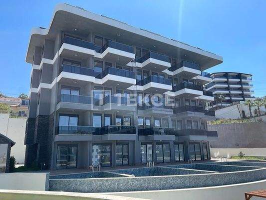 Sea View Real Estate in a Two-Block Site in Alanya Kargıcak