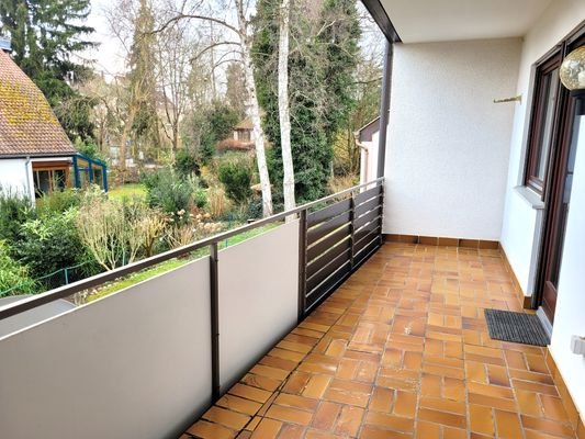 Blick vom Balkon in die Gärten