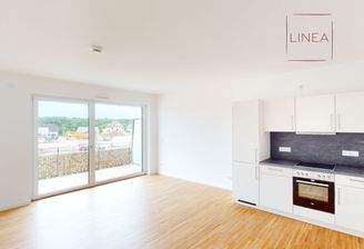 Wohnbereich mit offener Küche, Ansicht 1