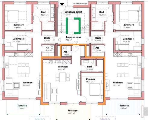Grundrissplan EG mitte