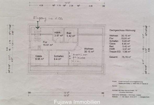 Grundriss Wohnhaus DG