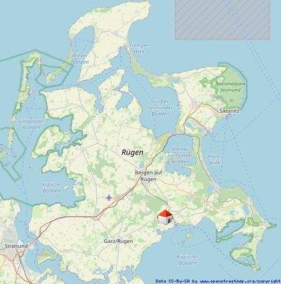 Lage auf der Insel Rügen