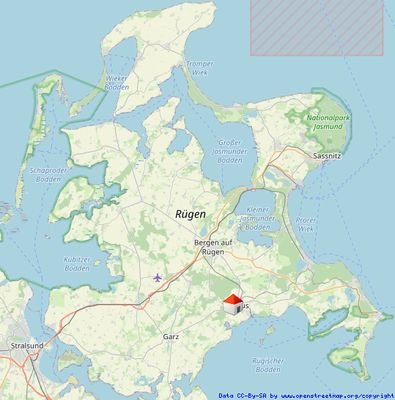 Lage auf der Insel Rügen