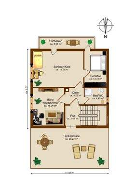 Obergeschoss Grundriss