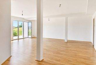 offenes Wohnen mit Blick ins Grüne