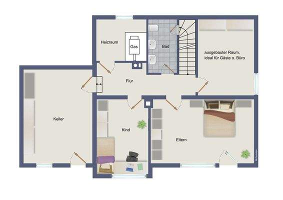 Kellergeschoss (kein Maßstab)