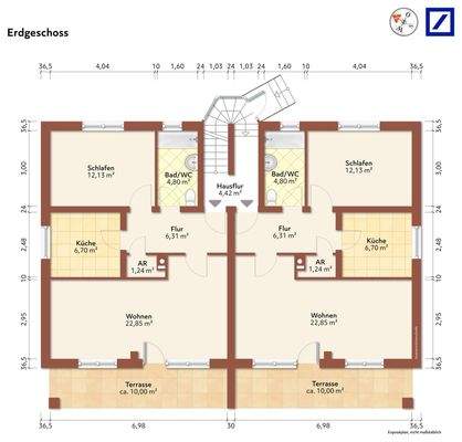 Grundriss Erdgeschoss unmöbliert