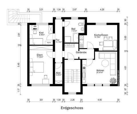Grundrissplan Erdgeschoss 