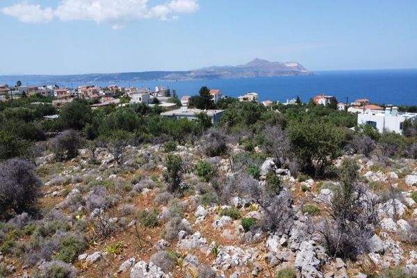 Kreta, Kokkino Chorio: Grundstück mit unverbautem Meerblick zu verkaufen