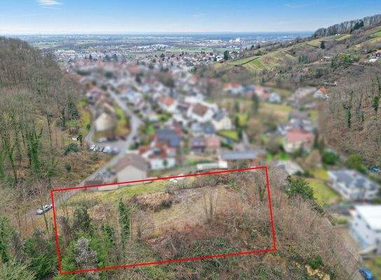 Luftaufnahme mit Blick nach Westen in die Rheinebene