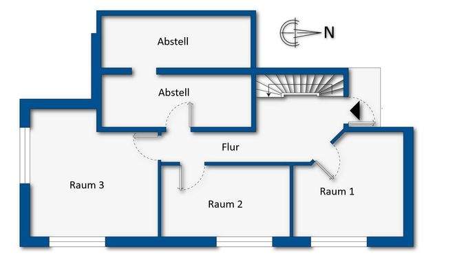 Grundrissskizze Souterrain links