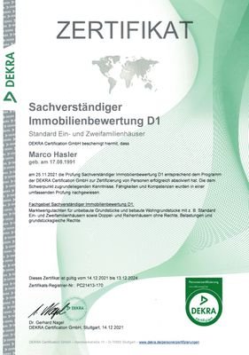 DEKRA zertifizierter Sachverständiger für Immobili