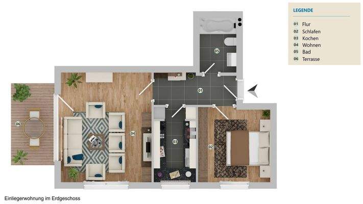 Einliegerwohnung im EG