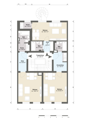Übersicht Grundriss 1.- 3.Obergeschoss
