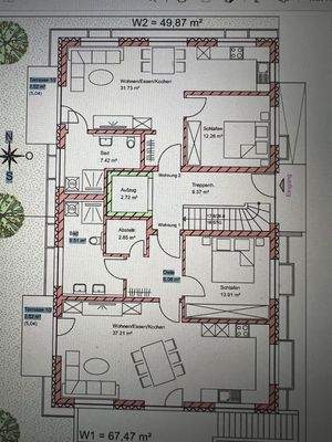 Grundriss kleine und große WG