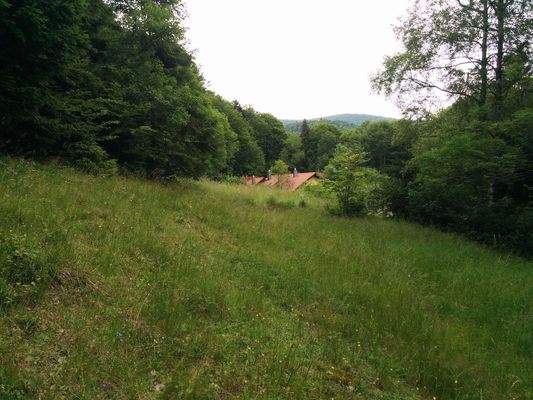 Haus Ansicht Wiese weit