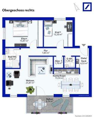 Grundriss Wohnung OG rechts