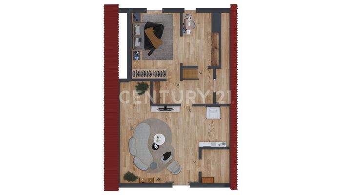 Grundriss visualisiert Dachgeschoss