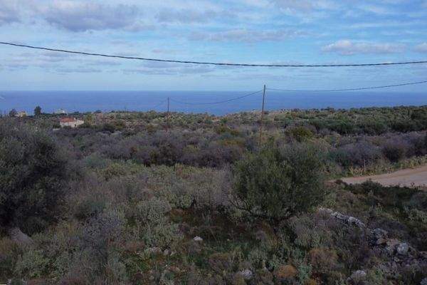 Kreta, Kokkino Chorio: Weitläufiges Gelände mit spektakulärem Meerblick zu verkaufen