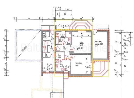 Grundriss mit Maßen 