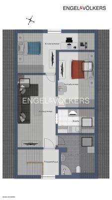 Grundriss Wohnräume im ausgebauten Dachgeschoss