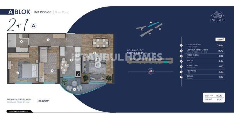 Flats in a Complex with Pool in Istanbul Pendik