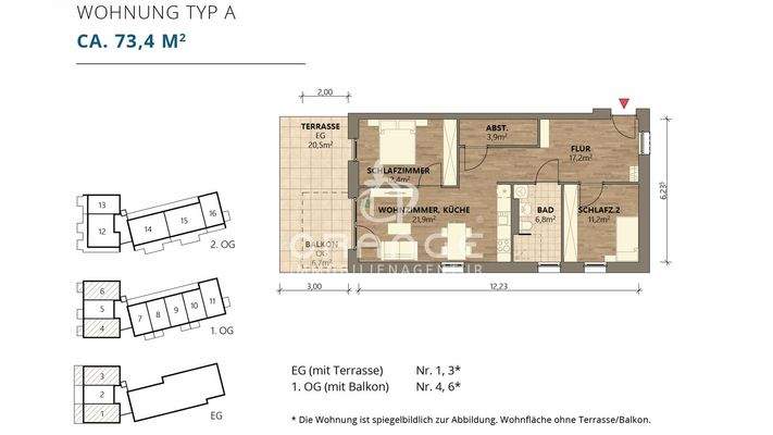 Grundriss Wohnung Typ A