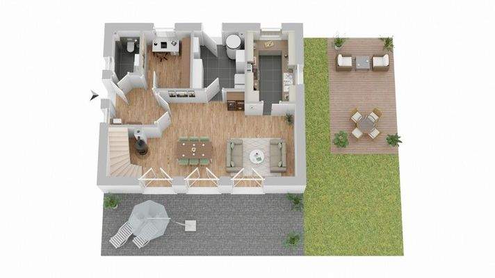 Grundriss Erdgeschoss (nicht maßstabsgetreu)